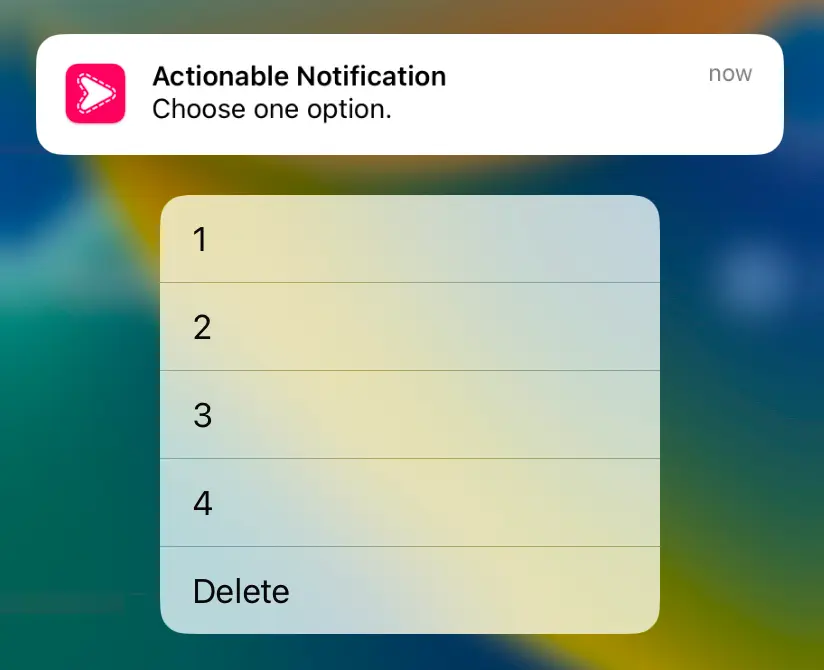 Simplepush Actionable Notification