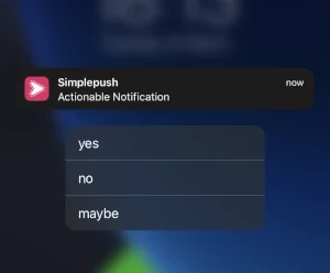 Actionable Push Notification with three Actions